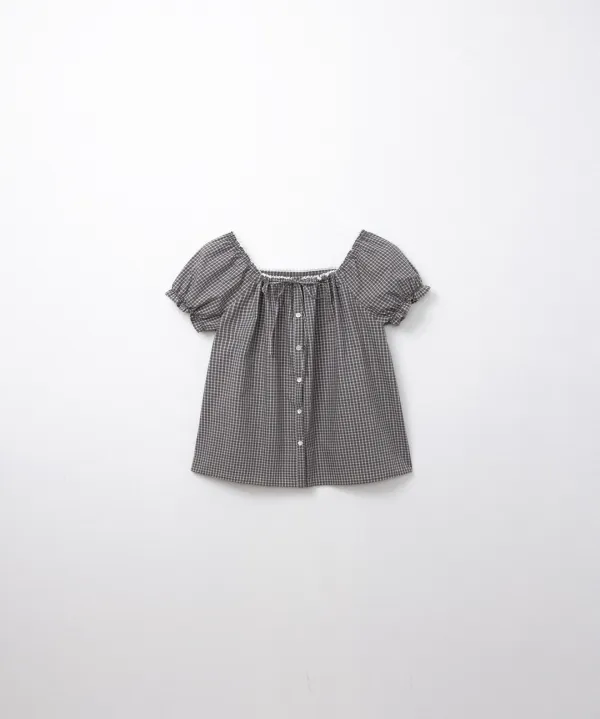 메이 체크 블라우스 (gray)