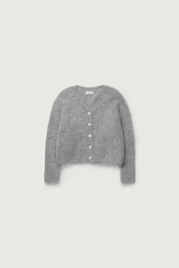 FURRY ALPACA LOOSE FIT CARDIGAN [MELANGE GRAY]