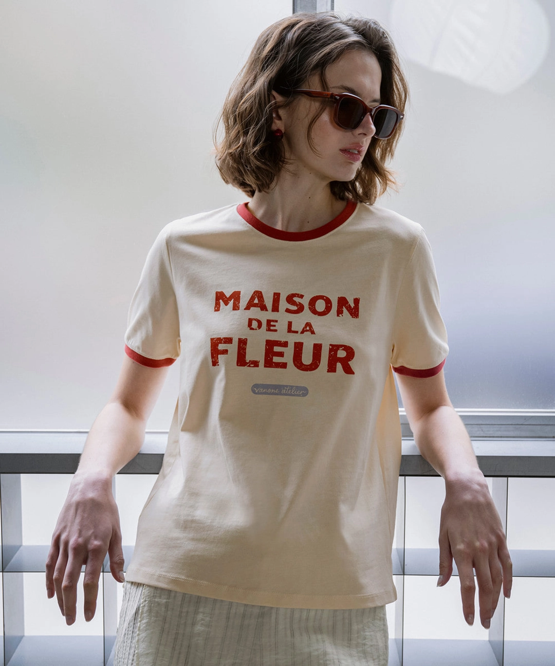 반원 아뜰리에 A3613 Maison de la fleur 링거 티셔츠_2 color 상품 이미지 2
