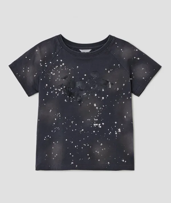 Spray Print Raglan Top [Charcoal]