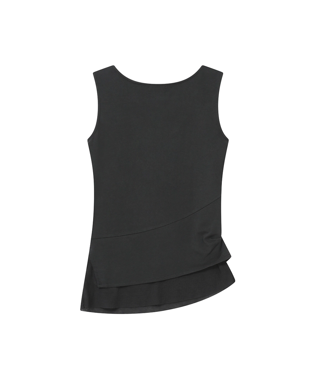 미세키서울 [레이 PICK] Unbalanced sheer layered sleeveless CHARCOAL 상품 이미지 2