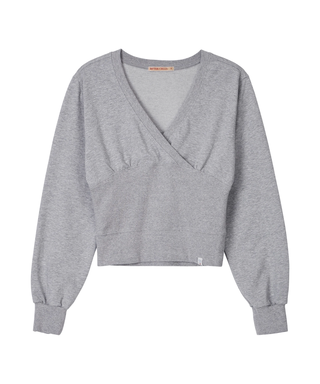 비터셀즈 Slim Wrap V Neck Sweat Shirt-Grey 상품 이미지 1