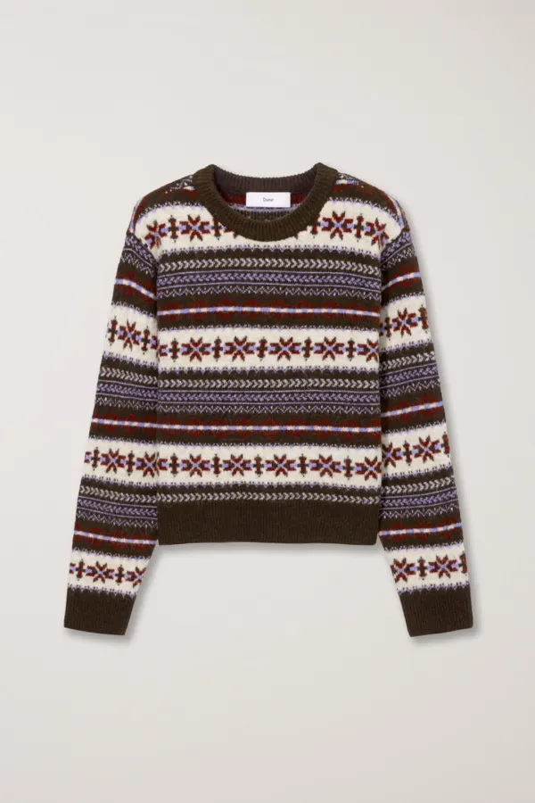 UNISEX FAIRISLE SWEATER BROWN_UDSW5C108W2