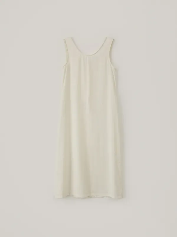 Sheer Sleeveless Dress - Cream
