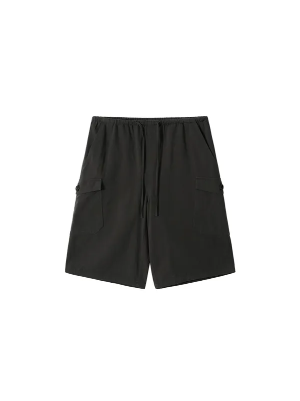 Washed Cargo Bermuda Shorts Charcoal