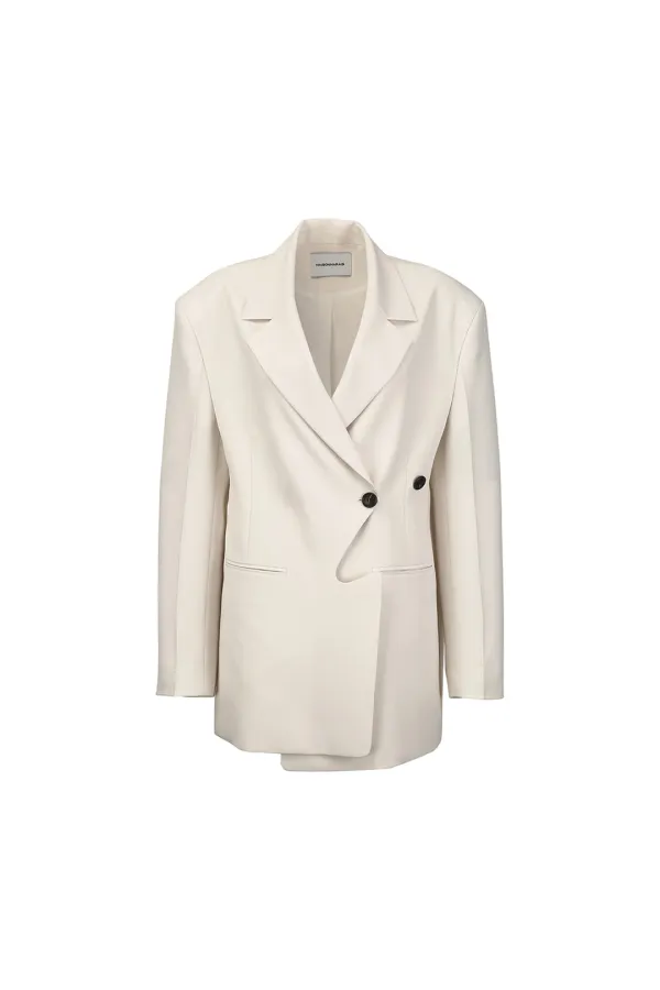 Aesthetic Double Blazer, Ivory