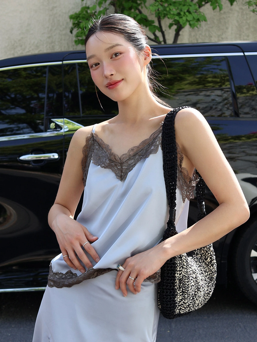 마가린핑거스 LACE SATIN SLEEVELESS (LIGHT BLUE) 상품 이미지 2