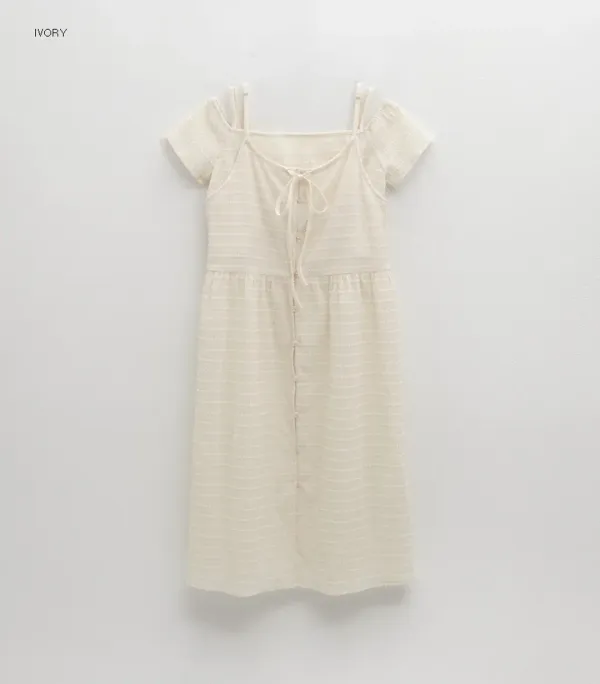(OP-6178)CREASE OFF-SHOULDER DRESS SET S