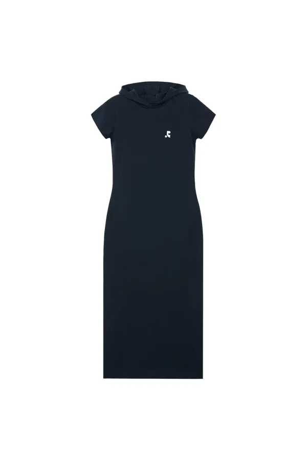 HOOD MAXI DRESS - NAVY