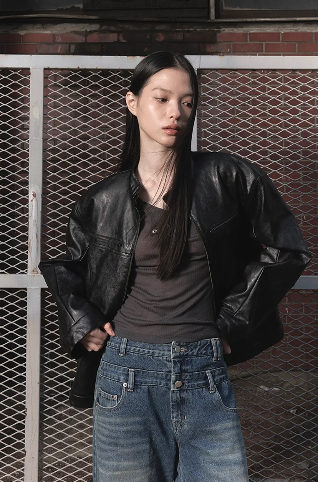 오데스 [ESSENTIAL] LEATHER ZIP-UP JACKET 상품 이미지 2