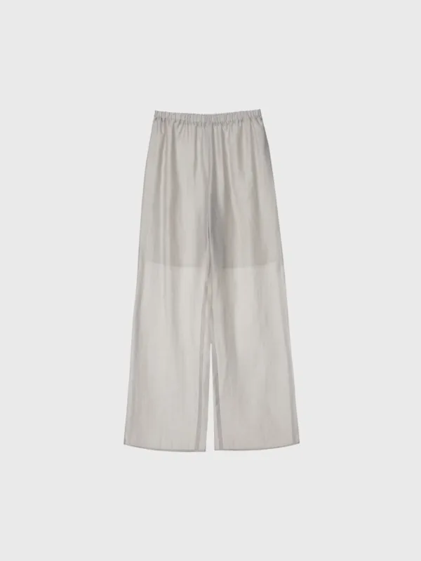 Sheer Band Pants (Brown / Light Gray / Ivory / Black)