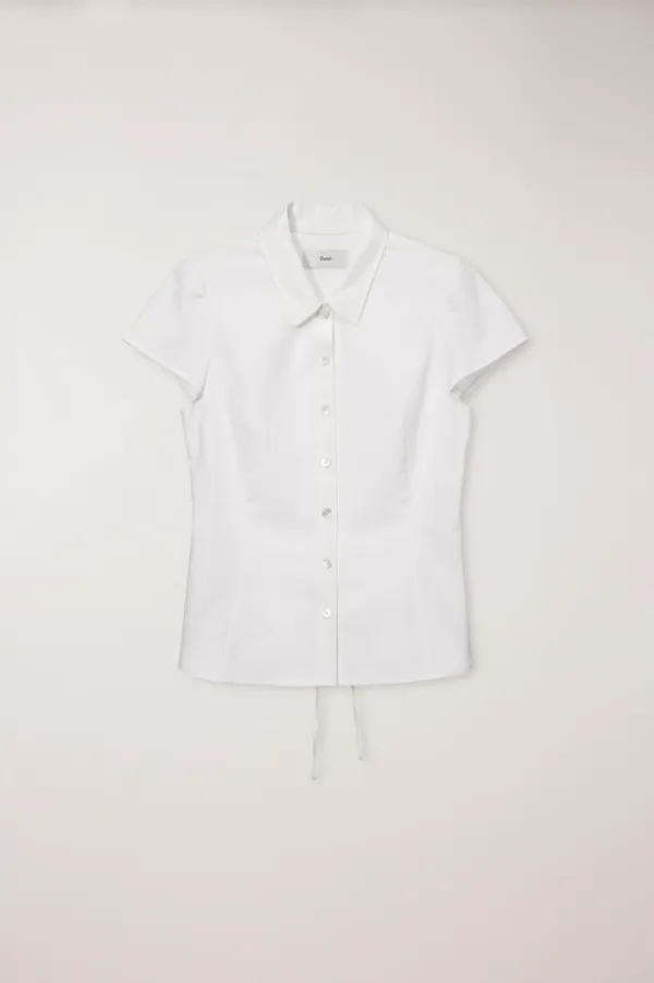 VINTAGE CAP SLEEVE SLIM SHIRT WHITE STRIPE_UDSH6B222WT