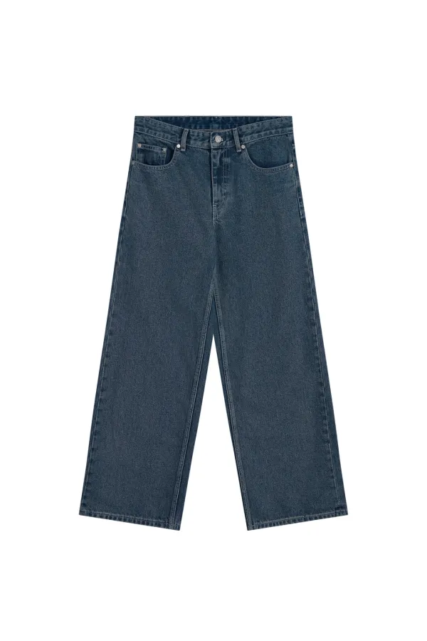 LOW RISE STITCH JEANS - BLUE