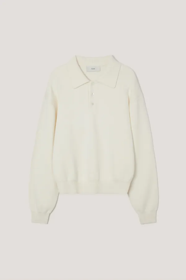UNISEX CASHMERE COLLARED SWEATER IVORY_UDSW6A104IV