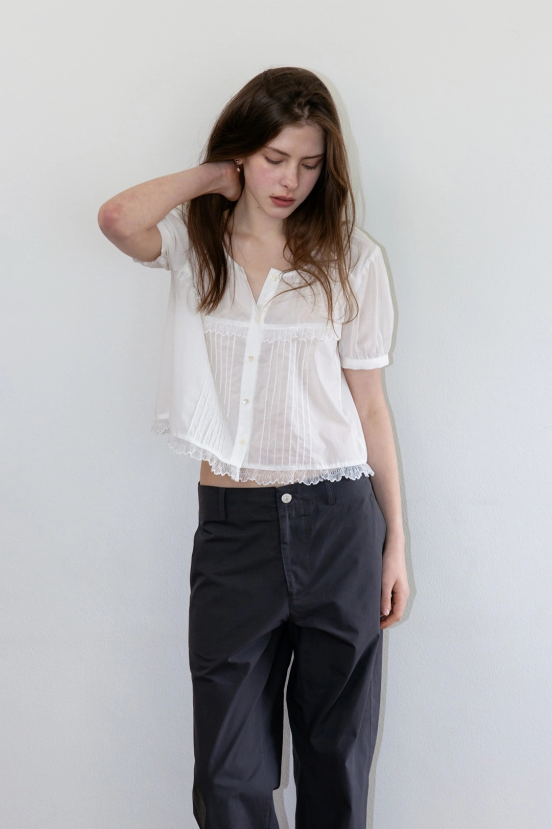 더릴 [4th] Sage Lace Blouse 상품 이미지 1