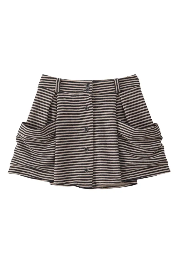 Stripe Pocket Mini Skirt_Beige