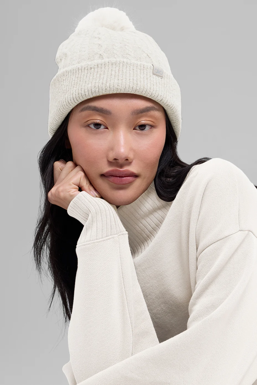 알로요가 Cable Knit Winter Bliss Beanie - Ivory 상품 이미지 2