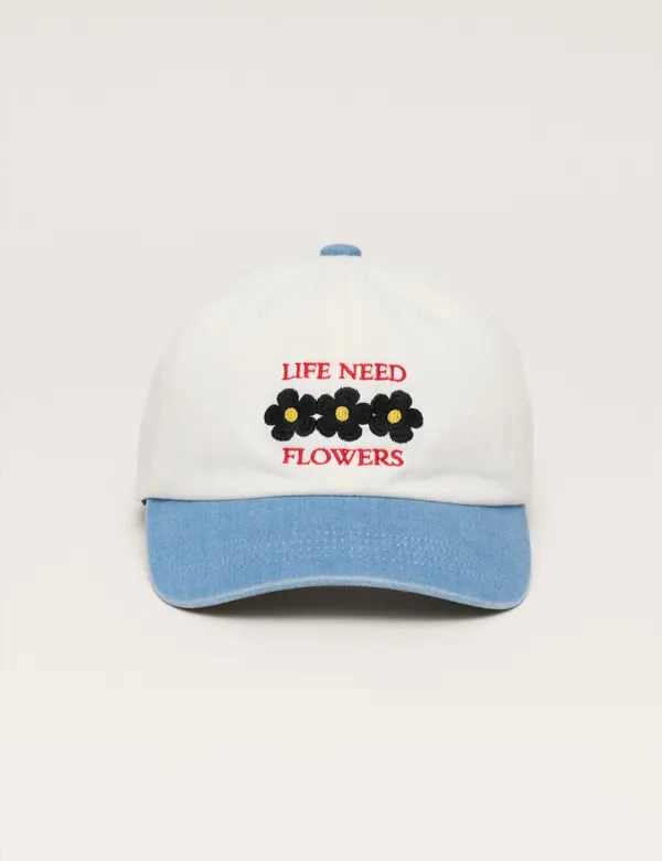 Flower Ball Cap (Ivory)