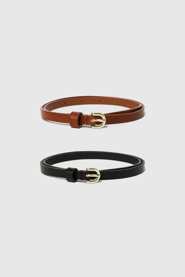 린브룩 베이직 레더 벨트 (Brown/Black)