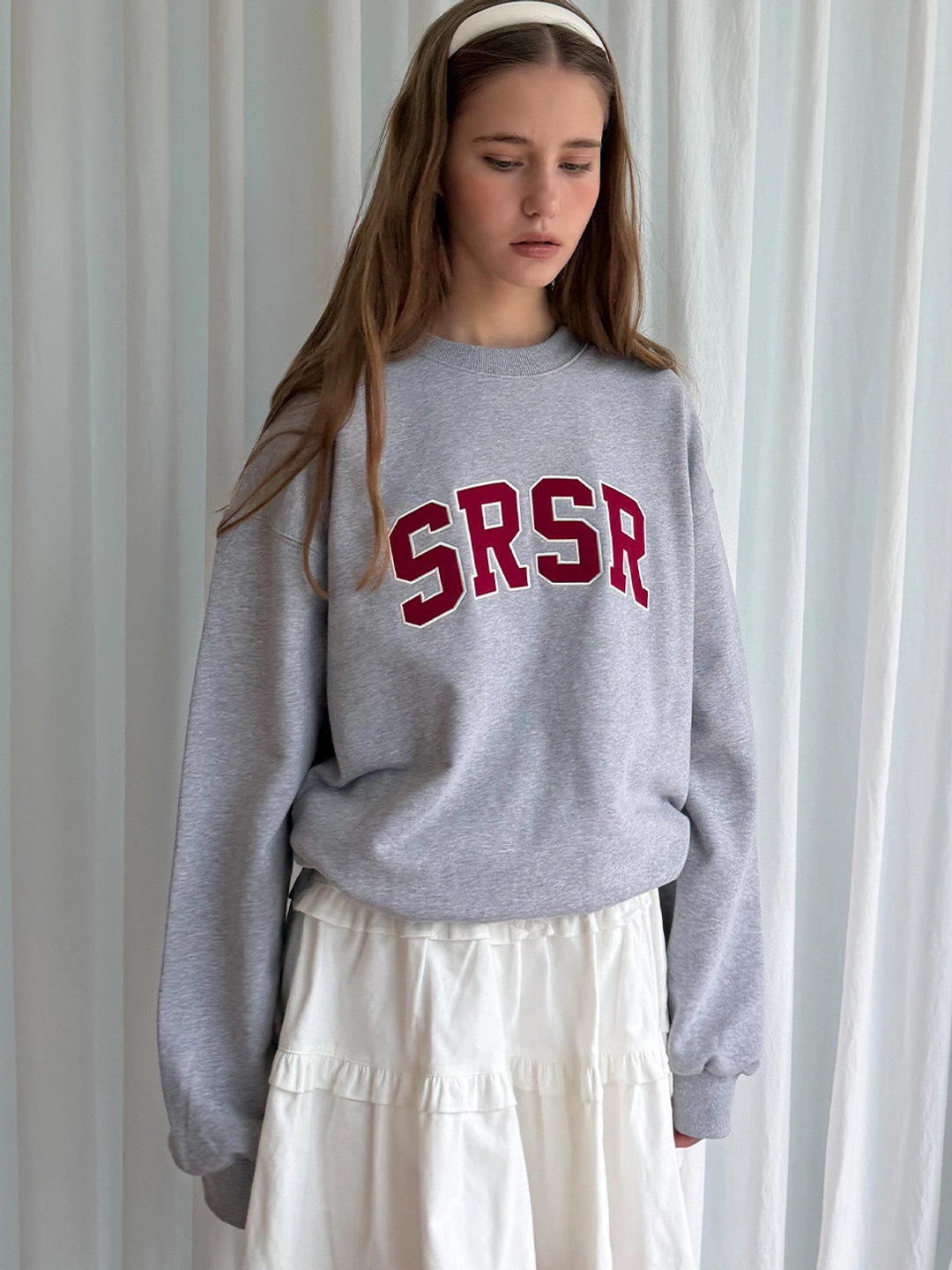 쏘이르 SRSR SIGNATURE SWEATSHIRT - GRAY+RED 상품 이미지 2