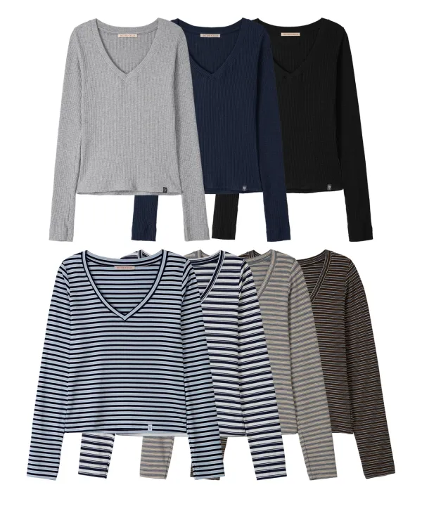 [2 PACK]Essential V Neck Tee&Golgi V Neck Tee