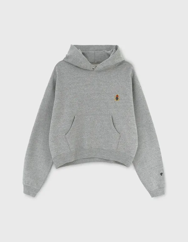 CREST 221 REVERSE CROPPED HOODIE (W) / M.Grey(5%)