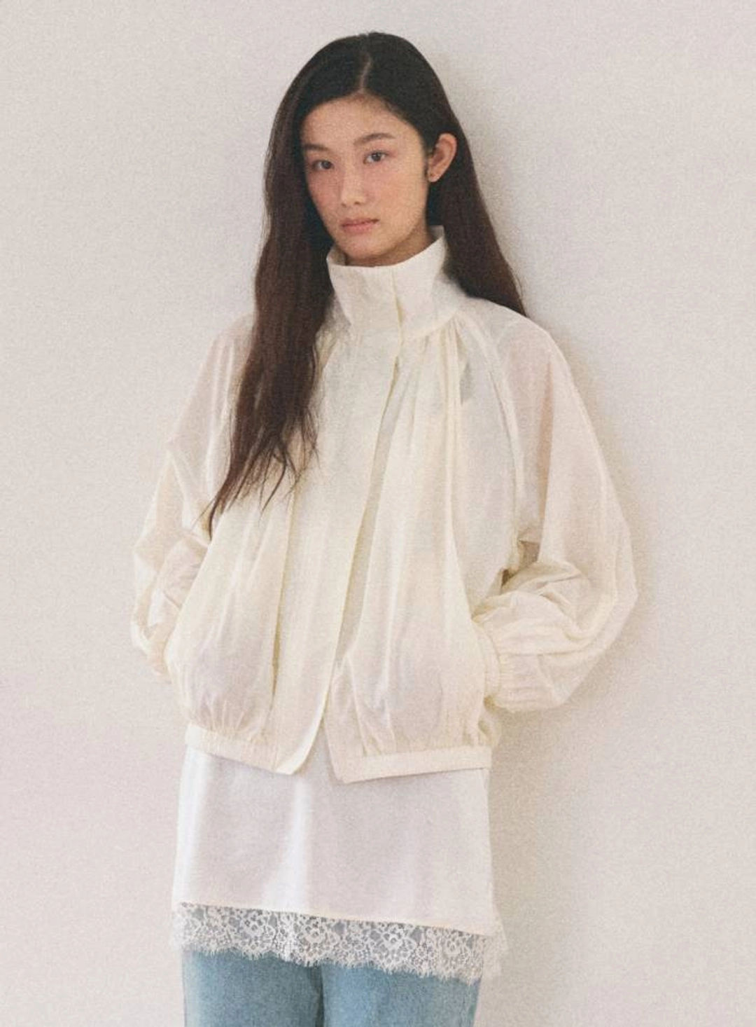 망고매니플리즈 PIORA SHIRRING BLOUSON_CREAM 상품 이미지 2