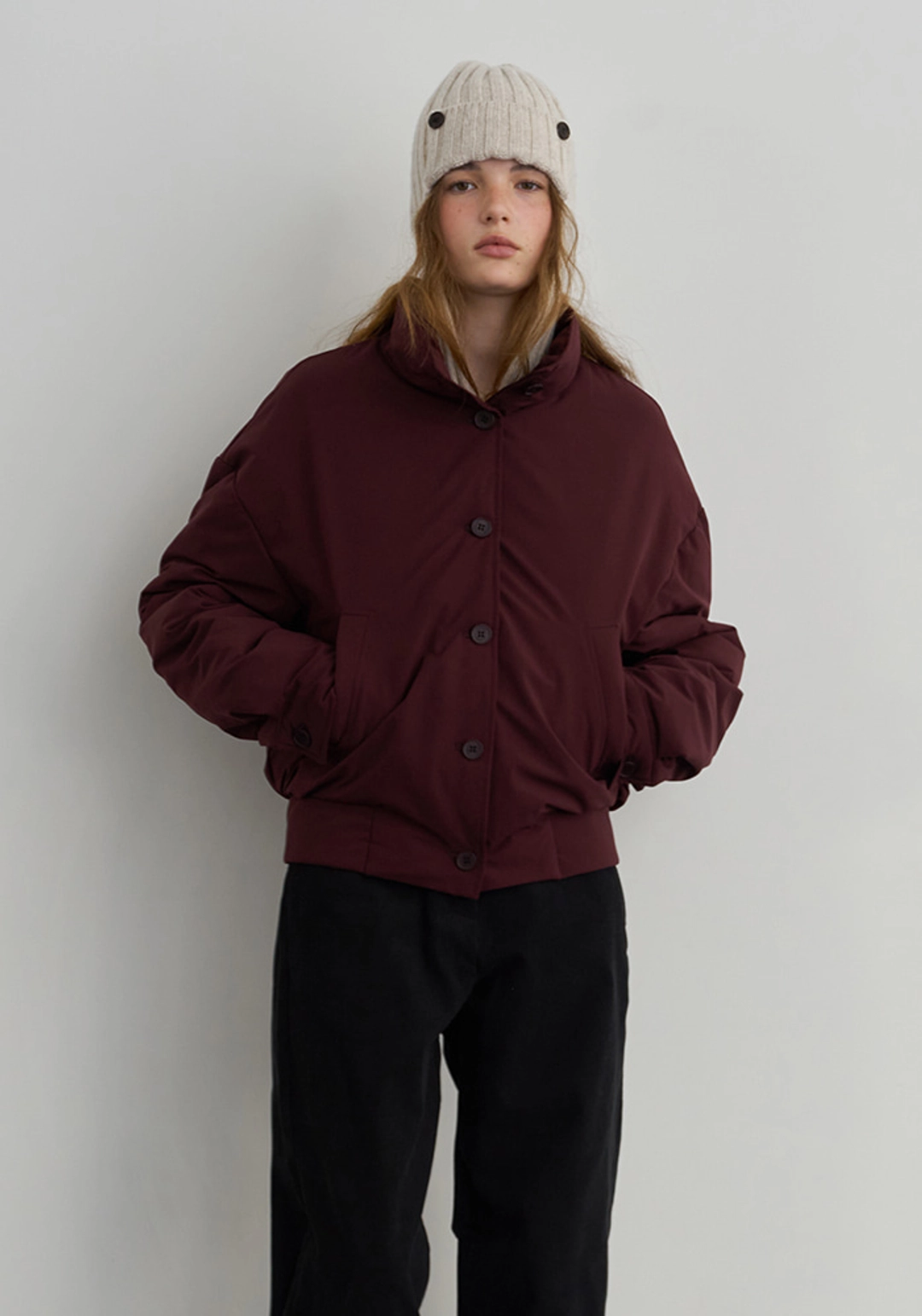 이브세이지 Padded blouson (Burgundy) 상품 이미지 2