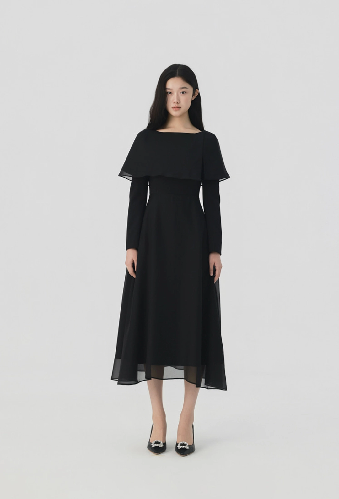그레이스유 Lorena Cape One-piece (Black) 상품 이미지 1