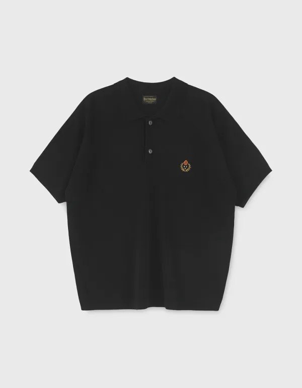CREST RAGLAN POLO SHIRT / Black