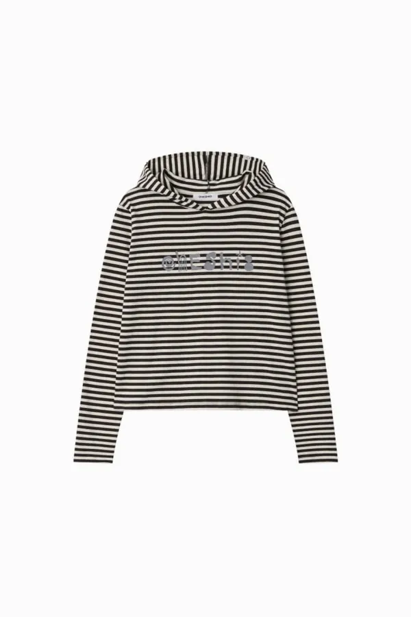 STRIPED HOODED LONG SLEEVE, BROWN