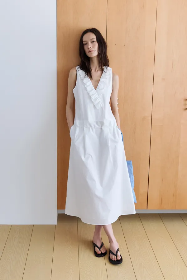 [6/2 예약배송]pavane pleats collar dress_white