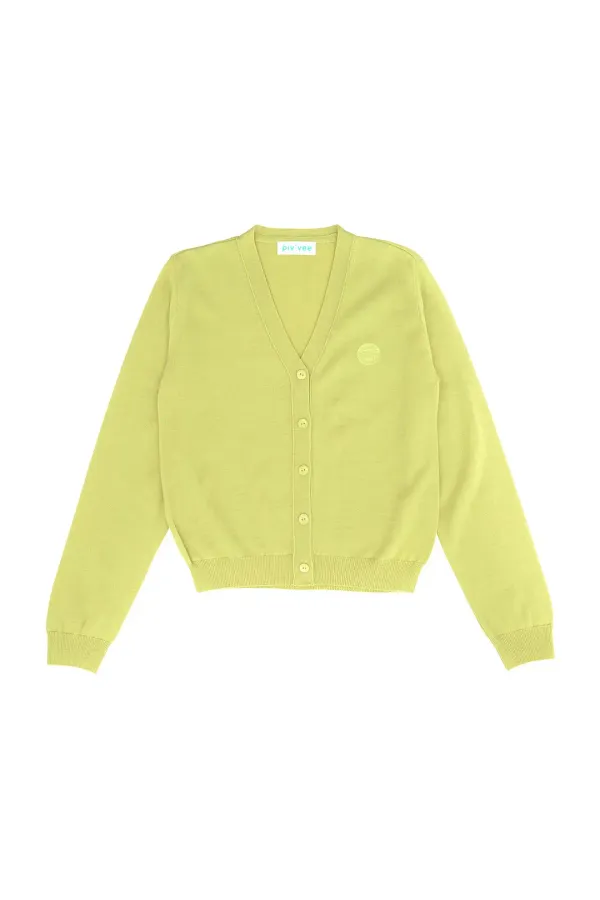 Piv\'vee basic cardigan (lemon yellow)