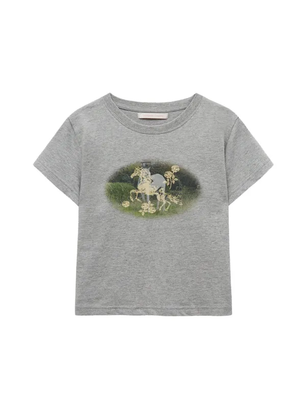 ROSE PONY T-SHIRT (MELANGE)