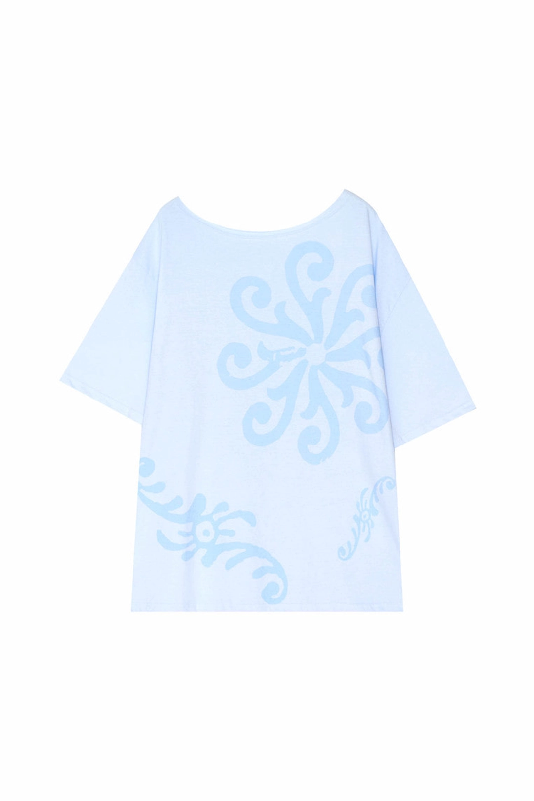 투머치택스 ONE SHOULDER PRINTED BOX T-SHIRT (LIGHT BLUE) 상품 이미지 2