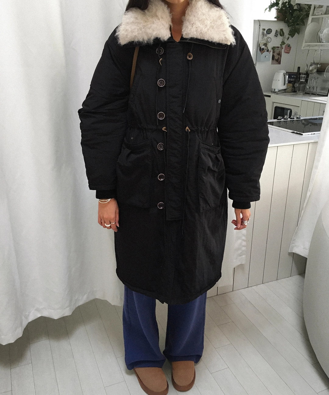 비터셀즈 Fur Detachable Fishtail Parka-Black 상품 이미지 2