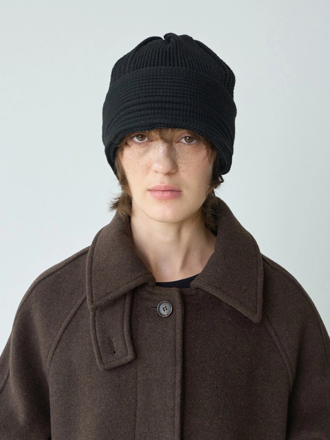 밀로 우먼 Ribbed Loose Fit Beanie [Black] 상품 이미지 2