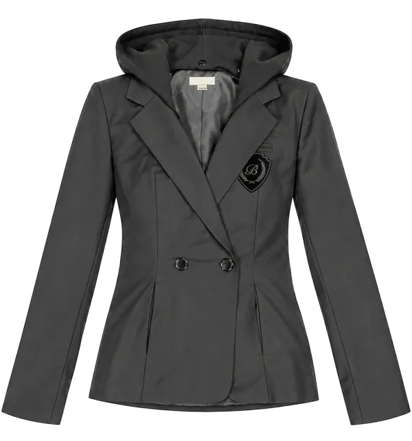 Hooded slim blazer (Charcoal)