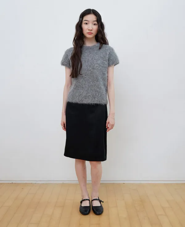 Alpaca Hairy Crop Knit_GREY