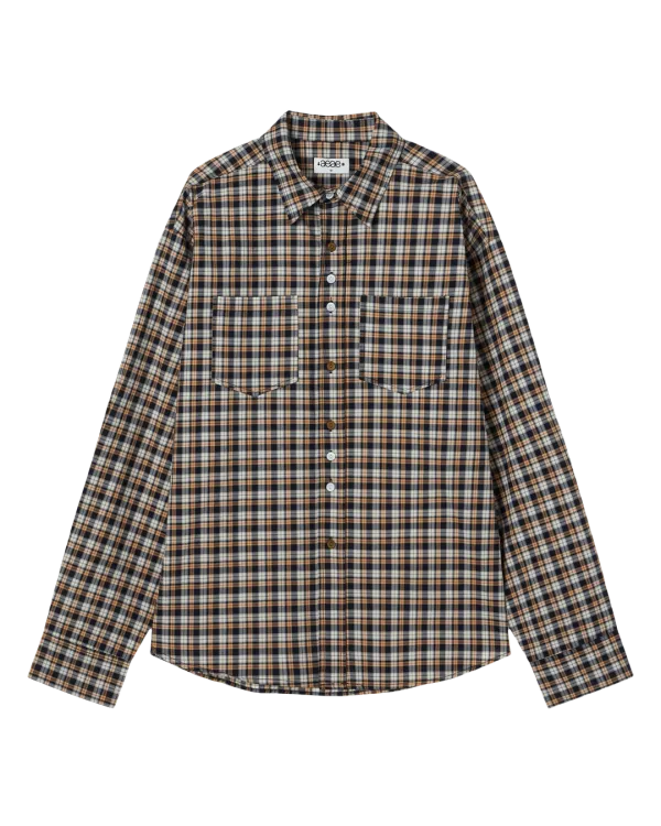 BUTTON CHECK SHIRTS [NAVY]
