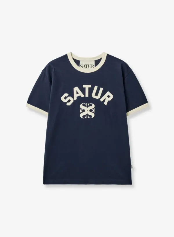 Arch Logo Ringer T-Shirt - Navy