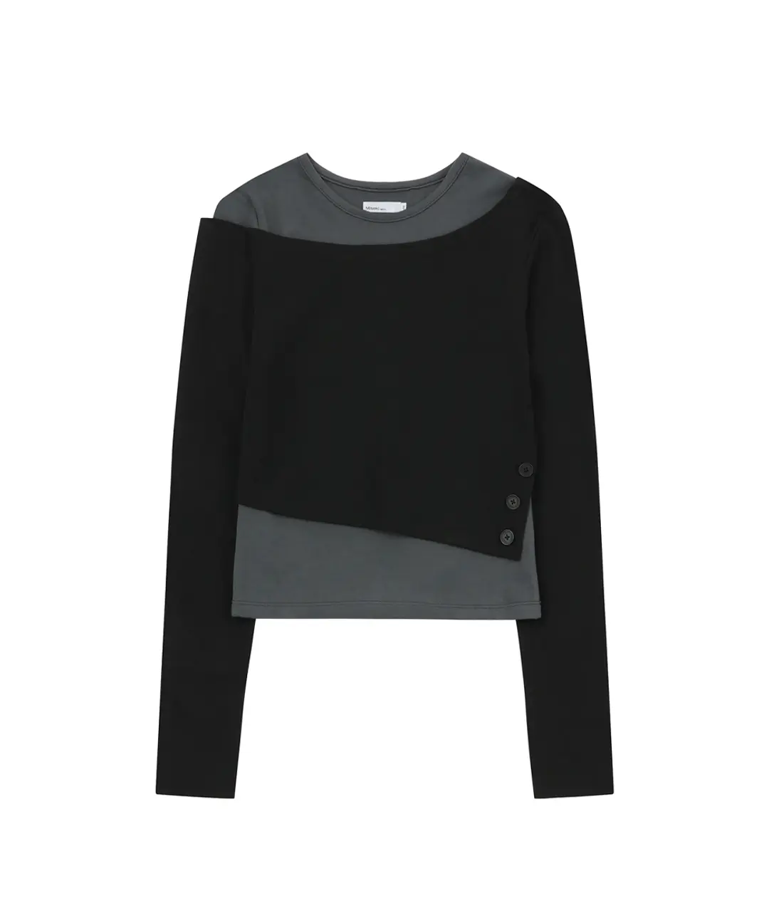 미세키서울 Layered slit long sleeves BLACK 상품 이미지 1