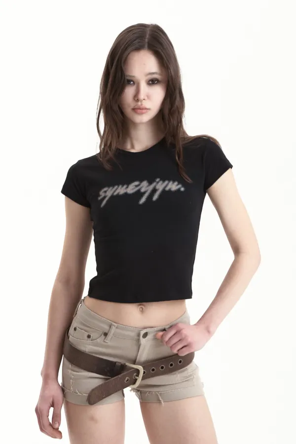 LETTERING SHORT SLEEVE BLACK
