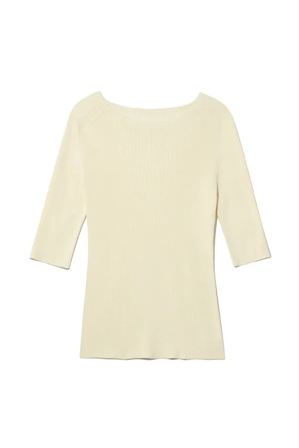 MOCKNECK SLEEVE KNIT TOP [IVORY]