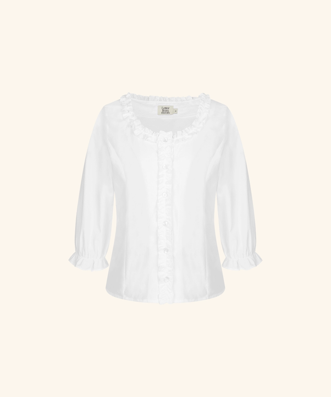 레터프롬문 [M 9/16 순차배송] Hazel Frill Blouse (Ivory) 상품 이미지 1