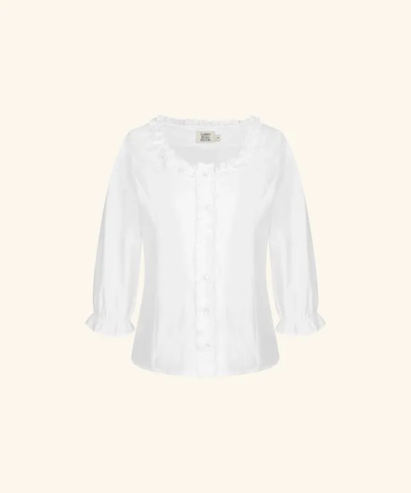 [M 9/16 순차배송] Hazel Frill Blouse (Ivory)