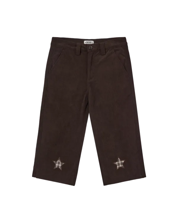 STAR PATCH CAPRI CORDUROY PANTS [BROWN]