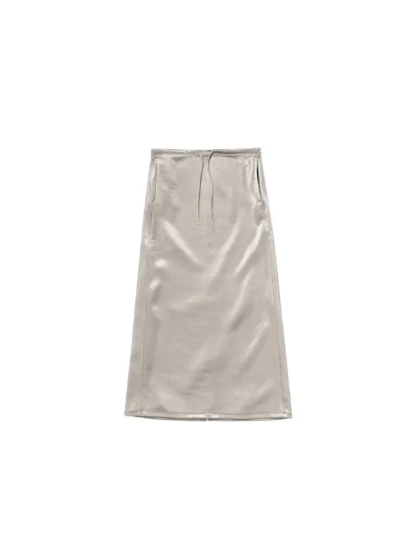 Glow Satin Skirt Ivory_F263SK08