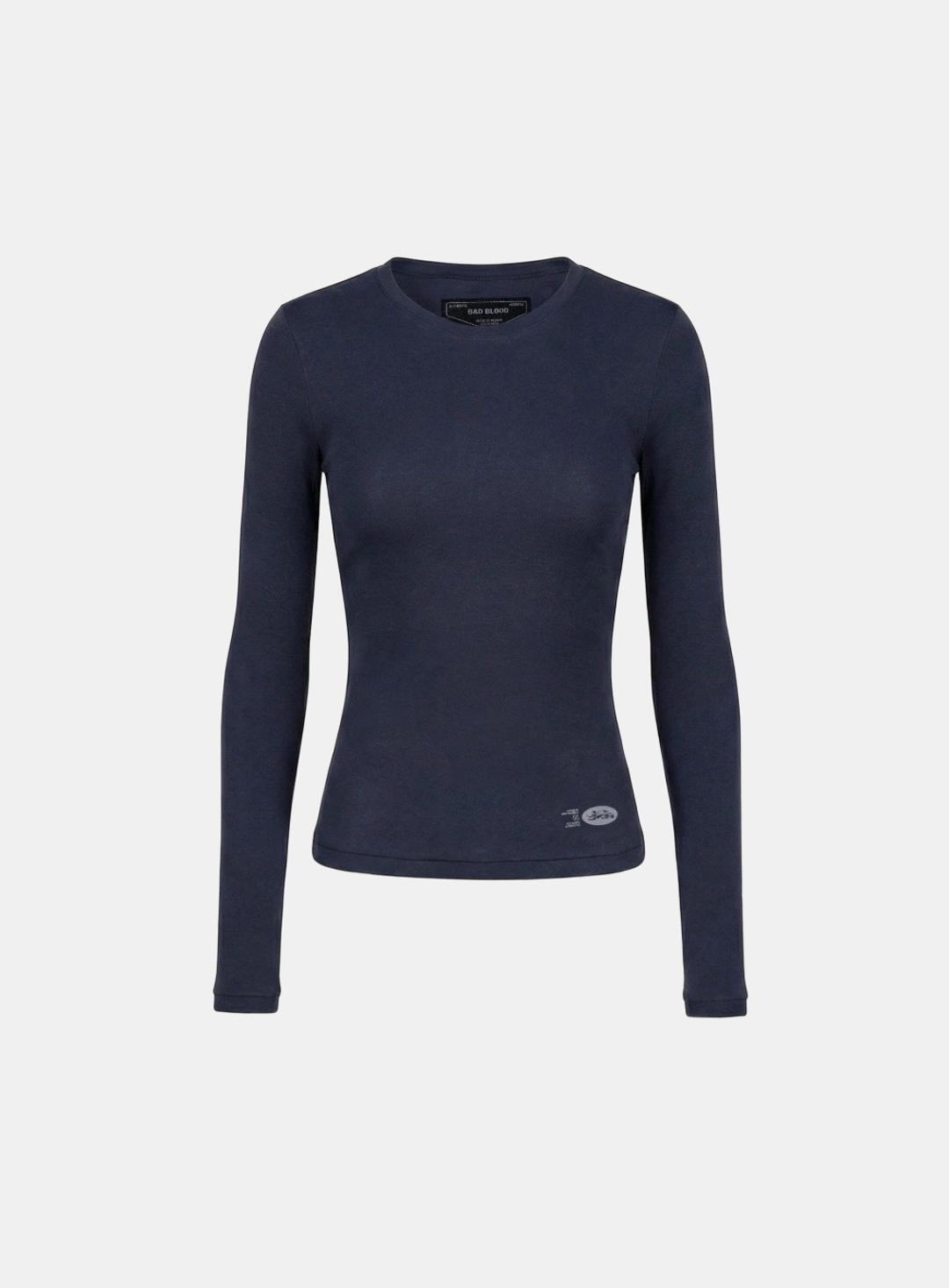 배드블러드 [w-tee26-046] BS Cotton Jersey Fitted Long Sleeve T-Shirt - Navy 상품 이미지 1