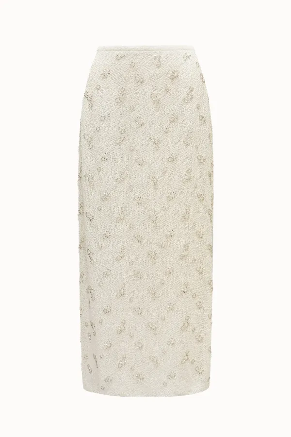 Beads H-Line Maxi Skirt[LMBFSPSK412]-Nude Cream